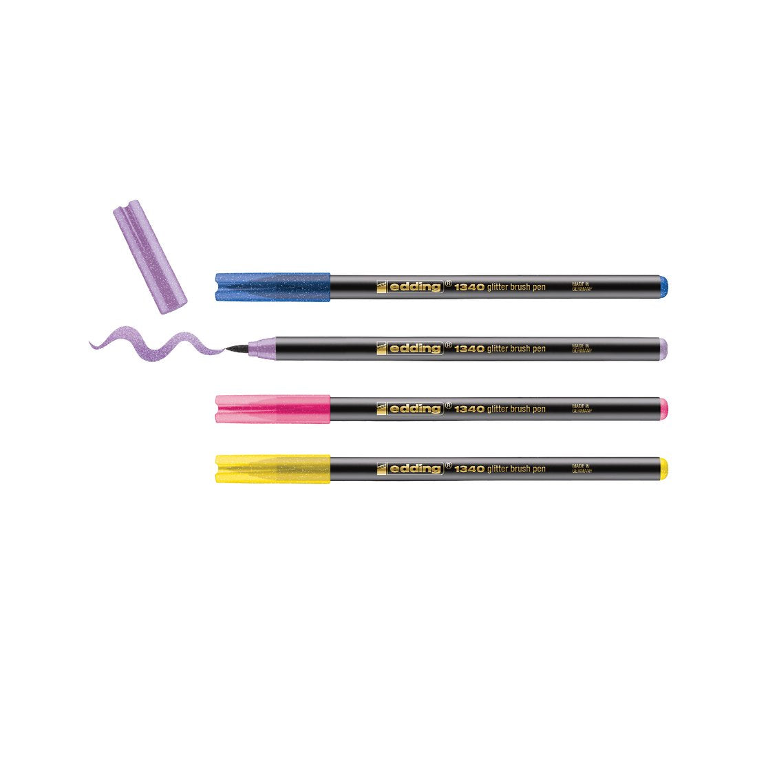 Edding Rotulador 1340 Glitter Brush Pen Estuche 4 Ud C/Surtidos
