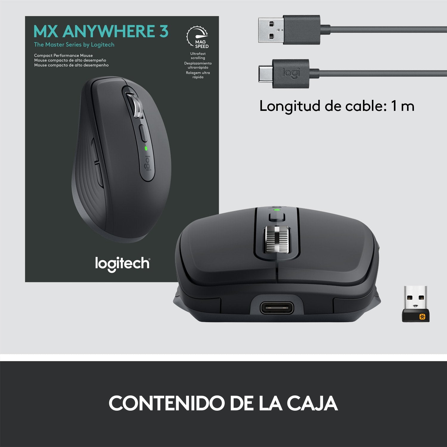Ratón Inalámbrico Por Bluetooth Logitech Mx Anywhere 3 Batería Recargable Hasta 4000 Dpi