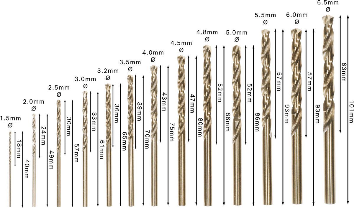 Bosch Juego De Brocas Para Metal Hss-Co Robust Line, 13 Piezas 2607019926
