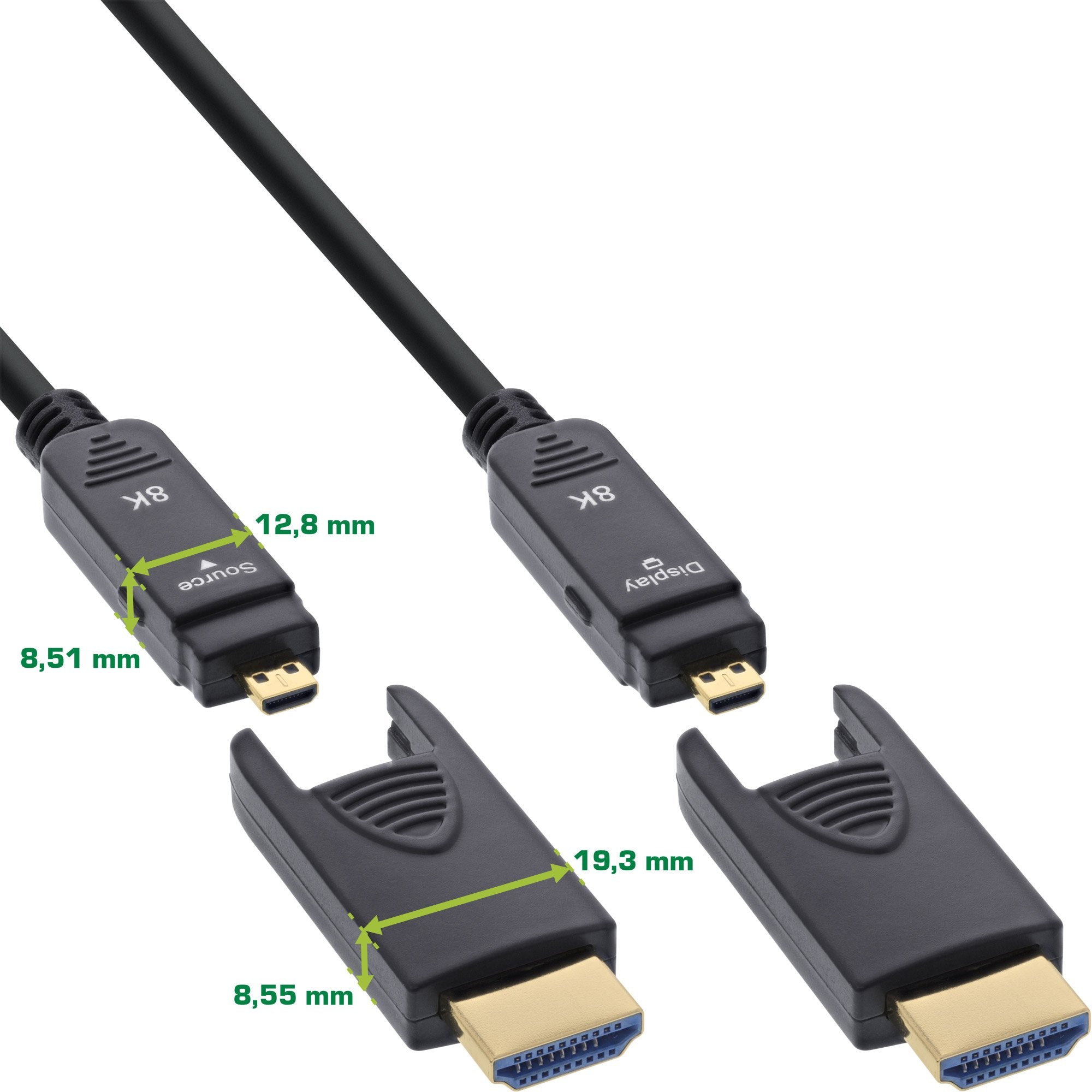 Inline® Hdmi Aoc Cable, Ultra High Speed Hdmi, 8k4k, Detachable Plug, 25m