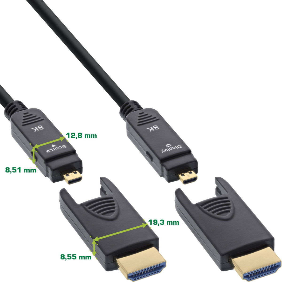 Inline® Hdmi Aoc Cable, Ultra High Speed Hdmi, 8k4k, Detachable Plug, 40m