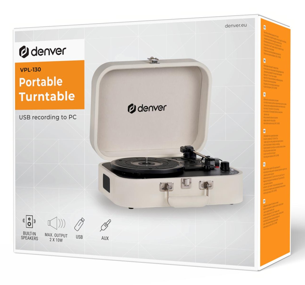 EAN 5706751079436 - Denver VPL-130 Tocadiscos de tracción directa Beige Automático imagen 8