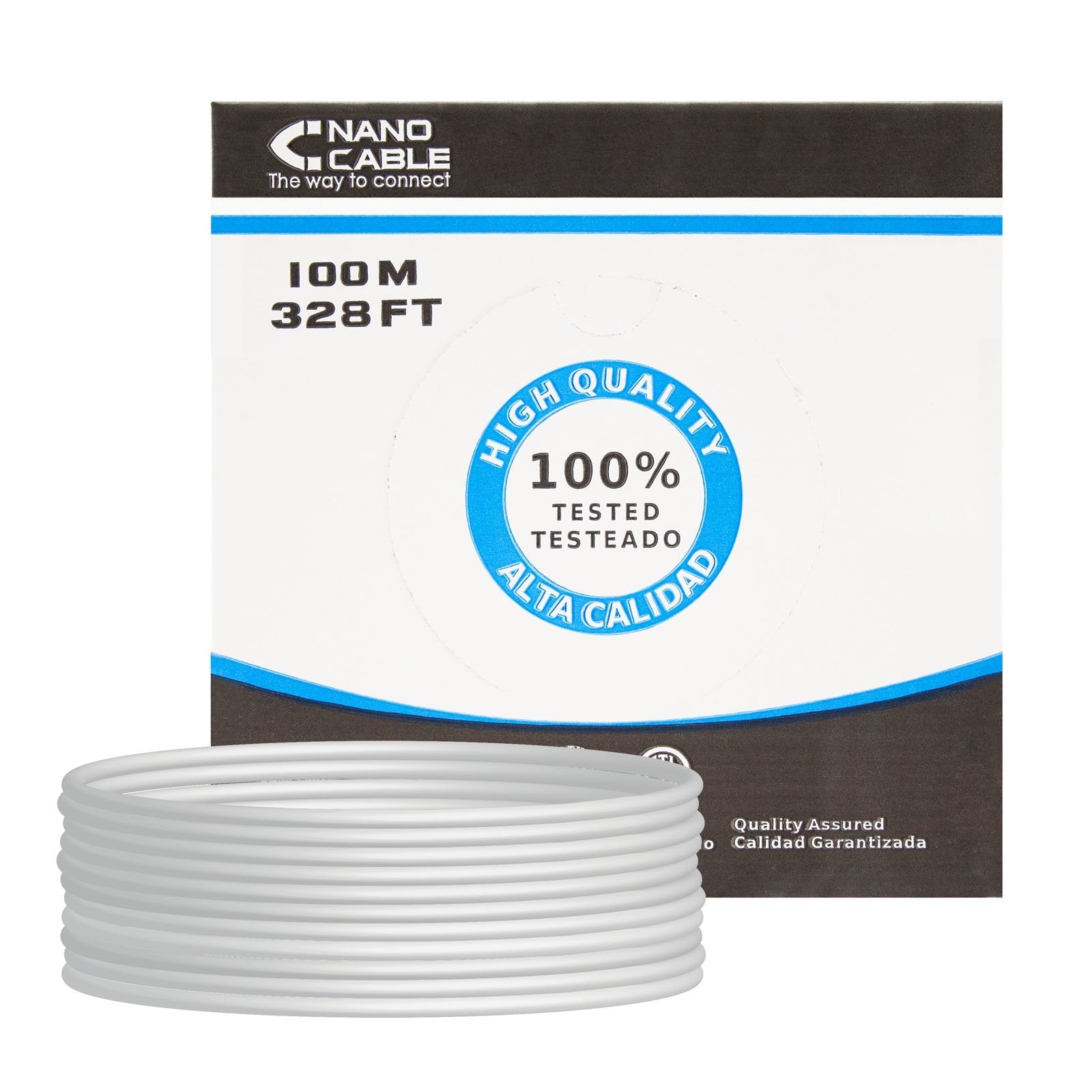Nanocable Bobina De Cable De Red Rigido Rj45 Cat.5e Utp Awg24 100m - Gris