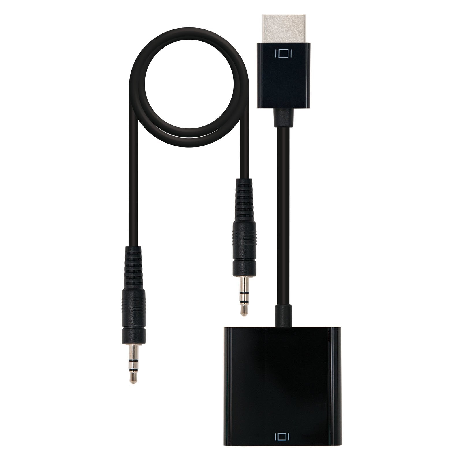 Nanocable Conversor Hdmi A Svga+Audio - Hdmi A/M-Svga/H+Jack 3.5/H - 10cm+1.0m - Negro