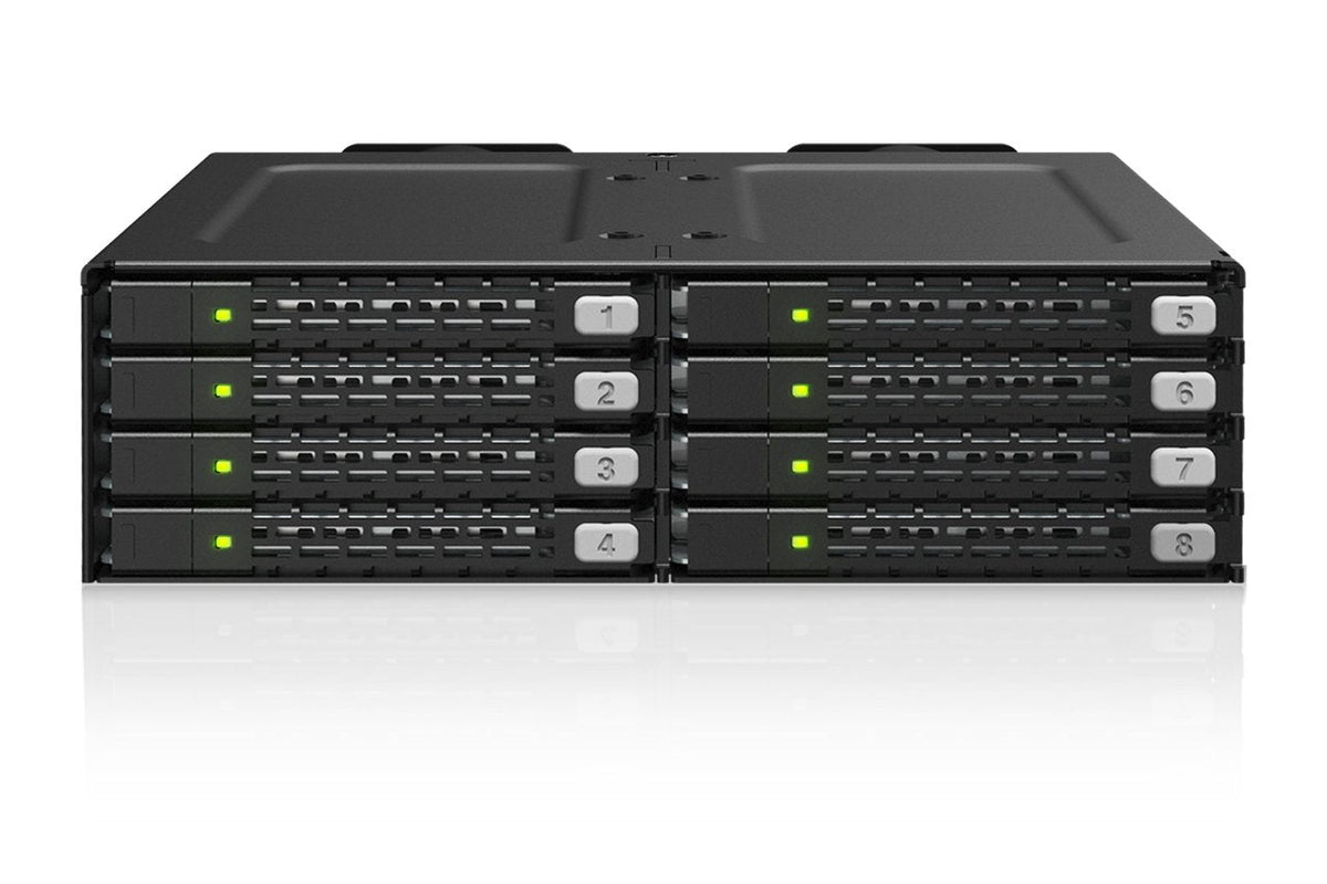Icy Dock Though Armor Mb998v4p-B (Negro, 8-Bay U.2/U.3 Nvme Ssd Pcie 4.0 Mb998v4p-B