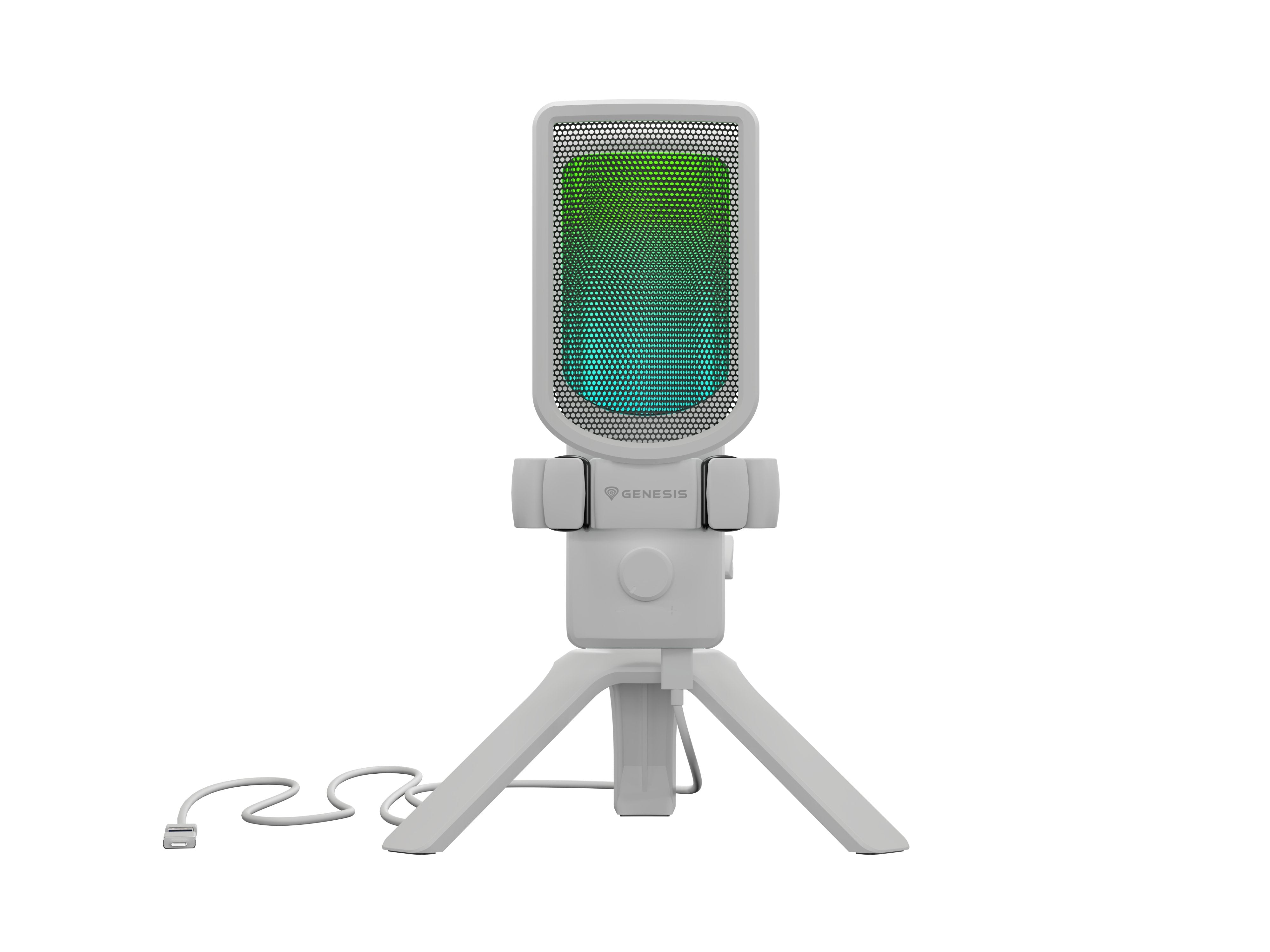 Micrófono Natec Genesis Radium 250 Usb Stand White
