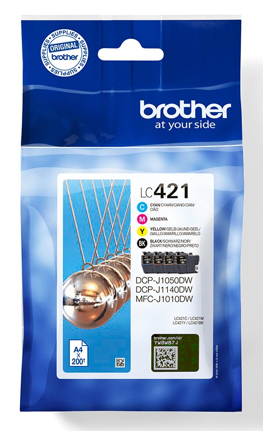 EAN 4977766813600 - Brother LC421VALDR cartucho de tinta 4 pieza(s) Original Negro, Cian, Magenta, Amarillo imagen 1