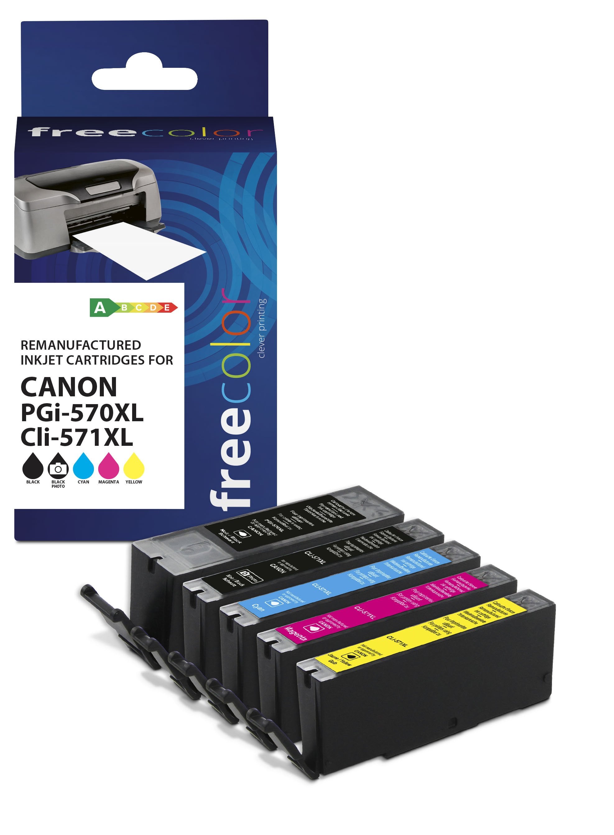EAN 3112539918415 - Freecolor K10519F7 cartucho de tinta 5 pieza(s) Compatible High (L) Yield Negro, Cian, Magenta, Amarillo imagen 1