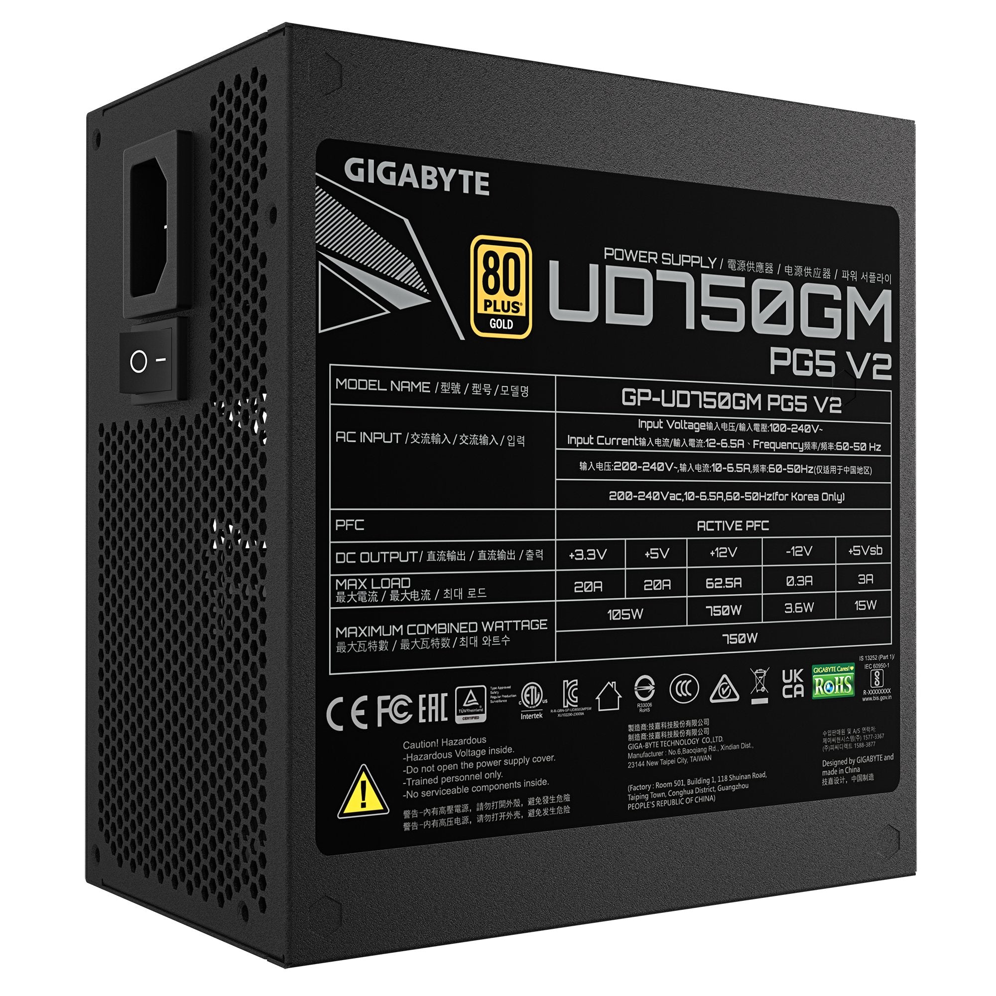 Case Psu Atx3.1 750w/Gp-Ud750gm Pg5 V2 Gigabyte