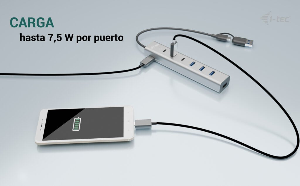 EAN 8595611707193 - i-tec CAHUBMETAL7 hub de interfaz USB 3.2 Gen 1 (3.1 Gen 1) Type-A + Type-C 5 Mbit/s Gris imagen 8