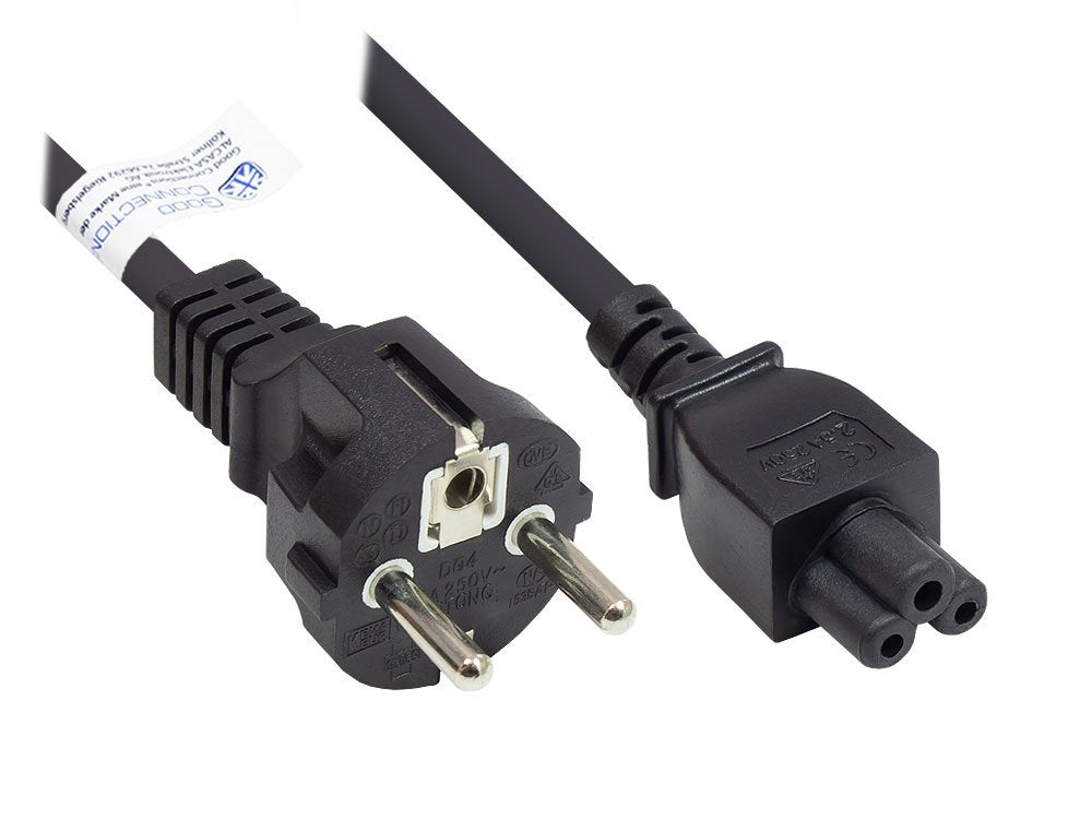 Good Connections Schutzkontakt-Stecker An C5 Schwarz 3m
