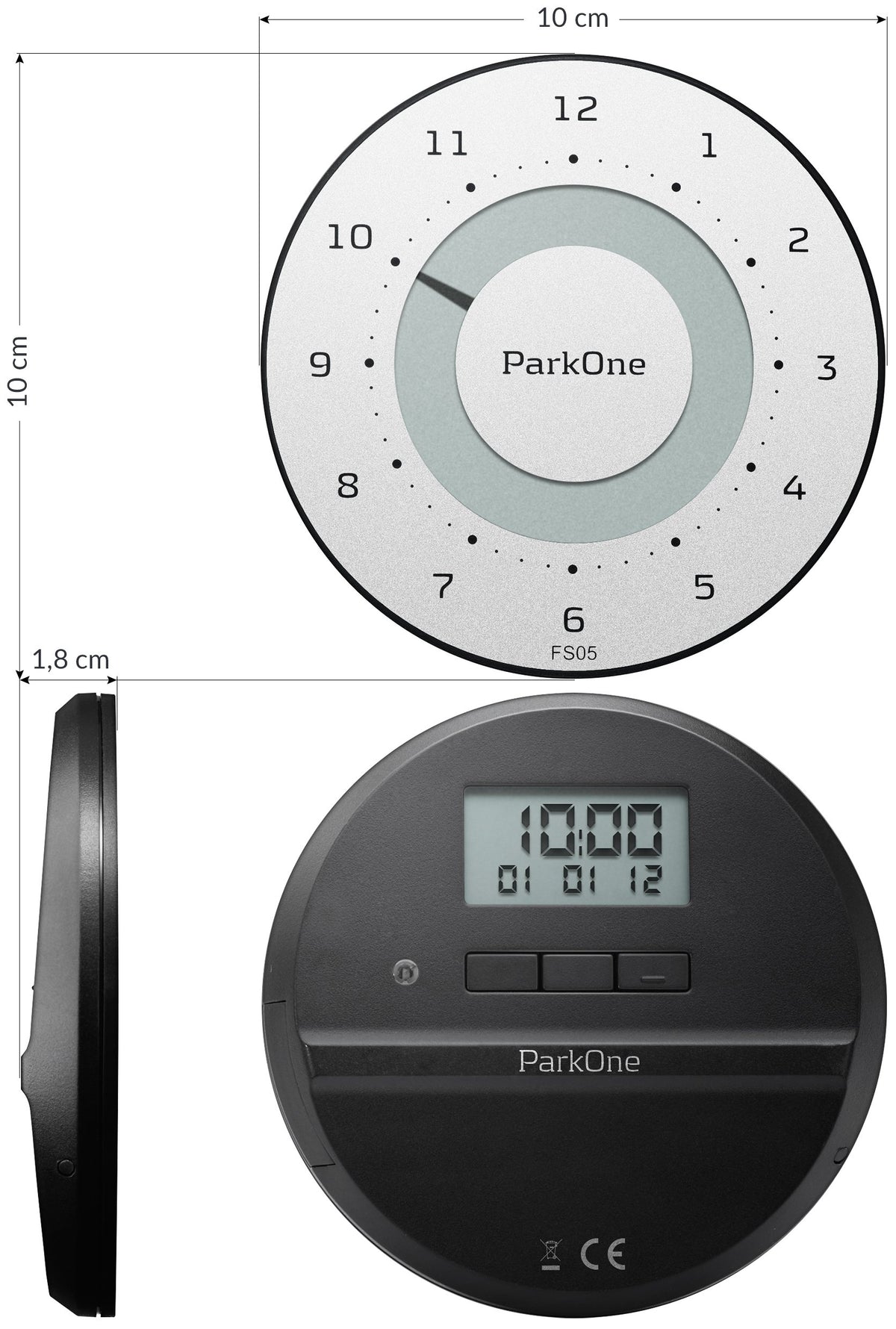EAN 5711157057100 - Needit ParkOne disco de aparcamiento Negro, Blanco, Metálico Electrónico imagen 1