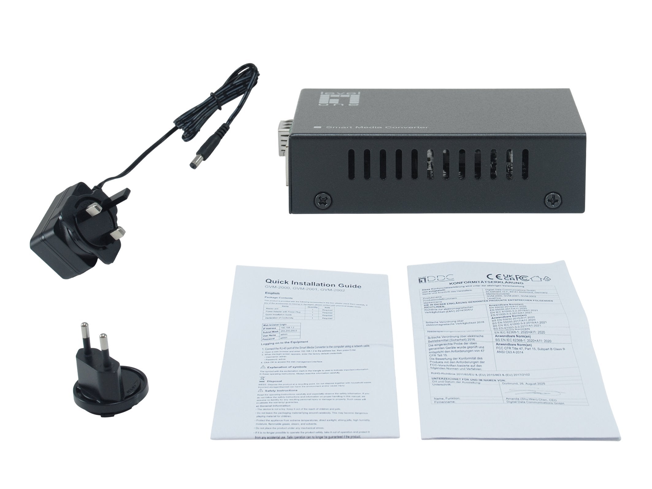 Levelone Media Convertidor Rj45->Sfp Ge 19" Smart