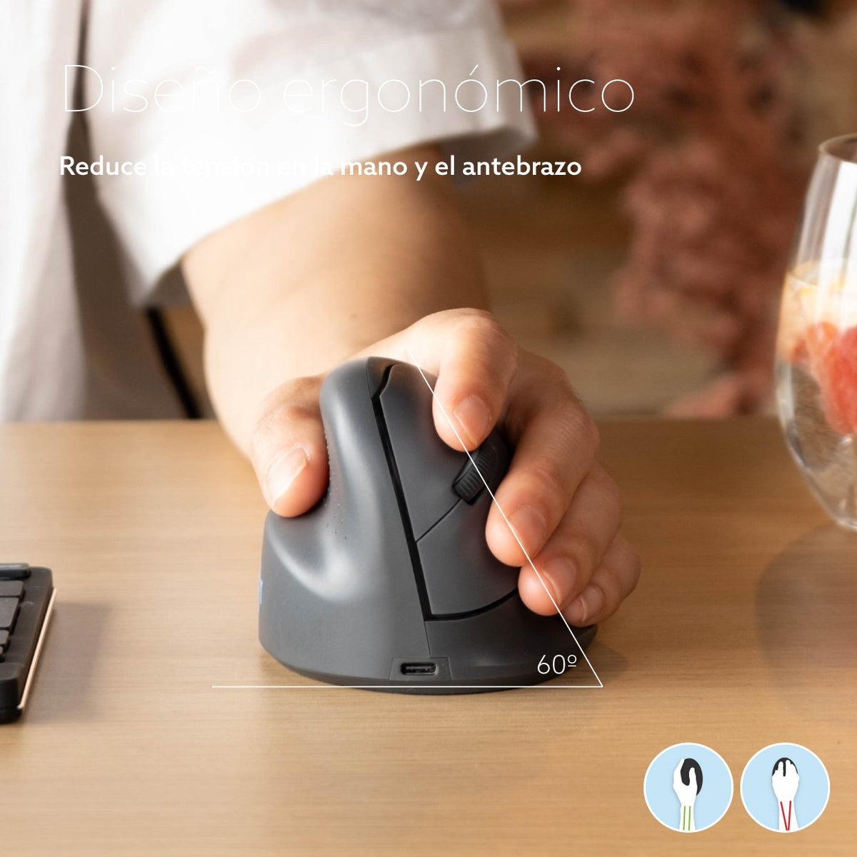R-Go Ratón He Basic Ergonómico Izquierda Bluetooth