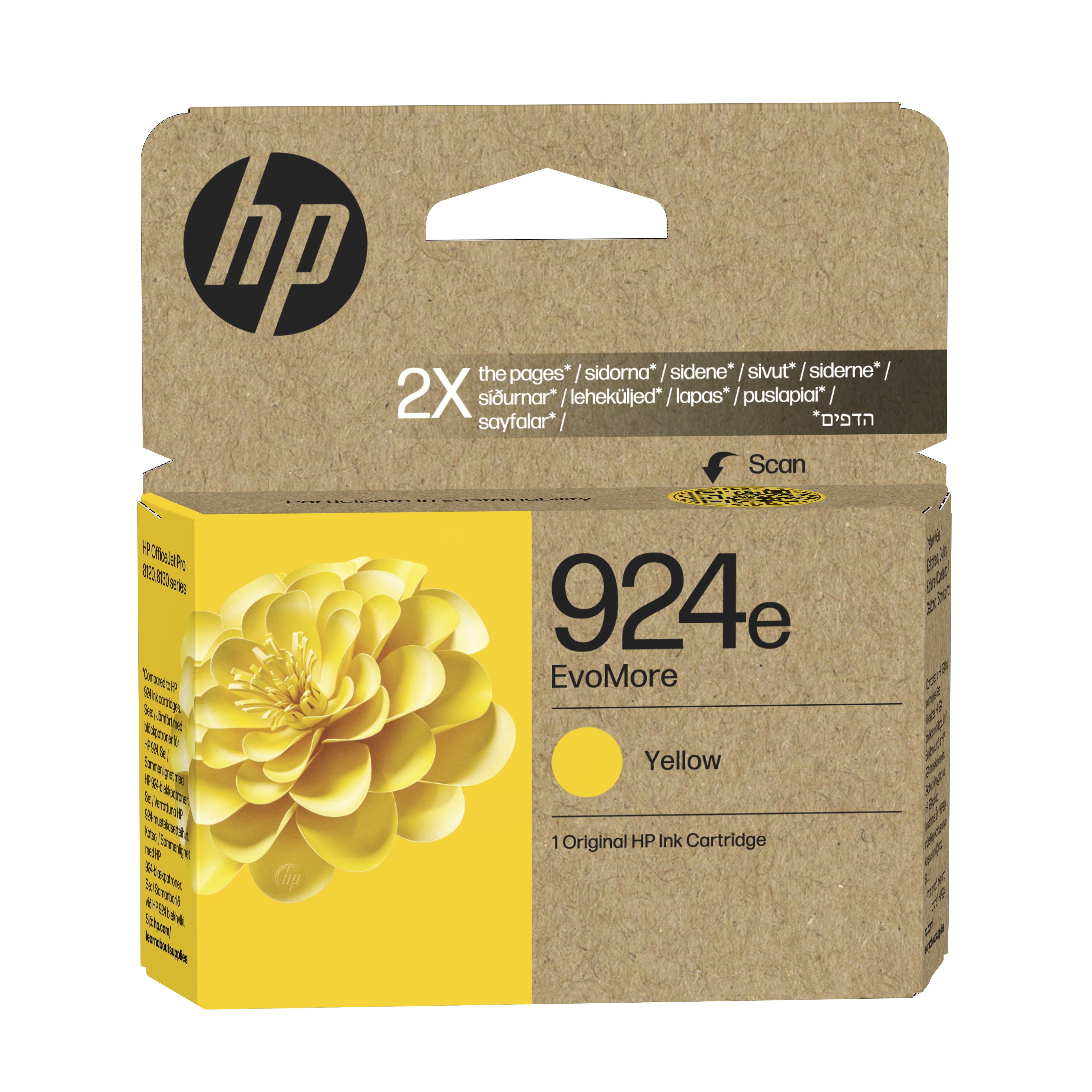 EAN 199764687494 - HP 924e EvoMore Yellow Original Ink Cartridge cartucho de tinta 1 pieza(s) Alto rendimiento (XL) Amarillo imagen 1