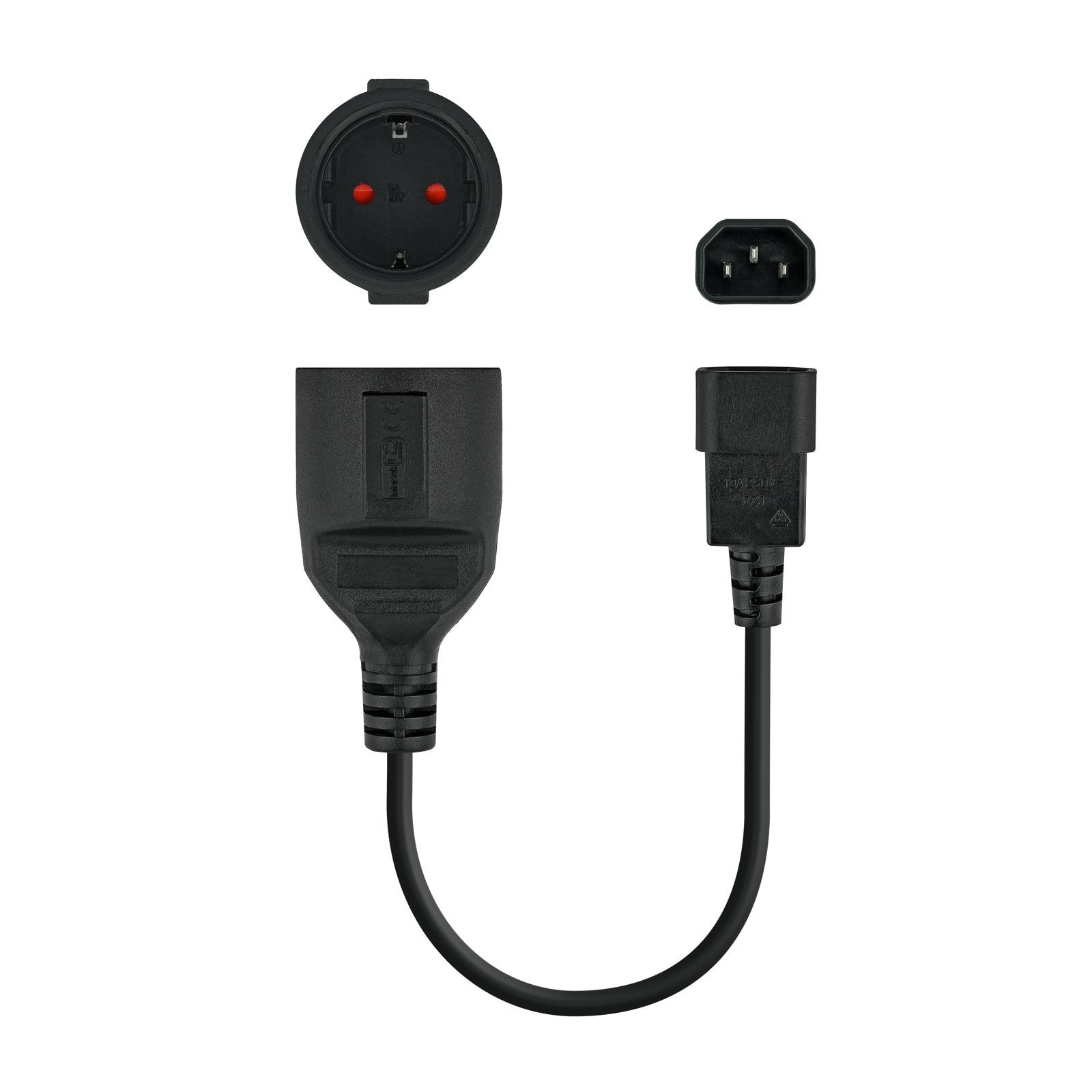 Nanocable Cable Adaptador Para Sais C14 Macho A Cee7 Hembra 16a 0.25m - Negro