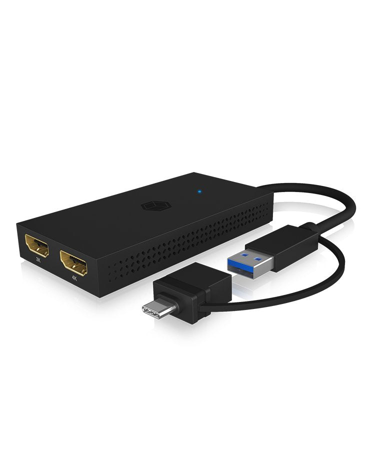 Icy Box Ib-Spl1029ac Usb 3.2 Splitter 2 X Hdmi Negro