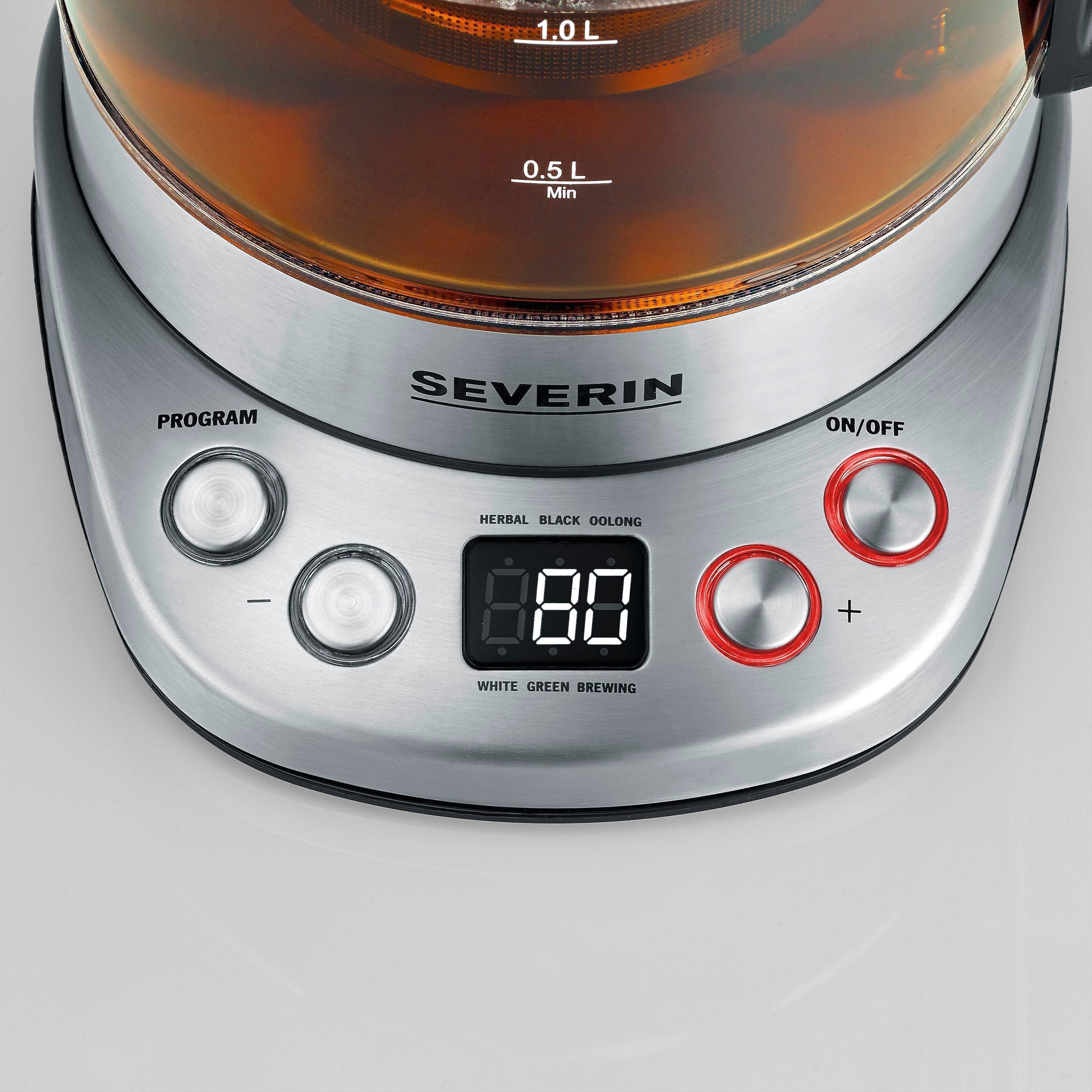 Tetera De Cristal Severin Deluxe Wk 3480 Acero Inoxidable/Transparente, 1,7 Litros 4008146045196