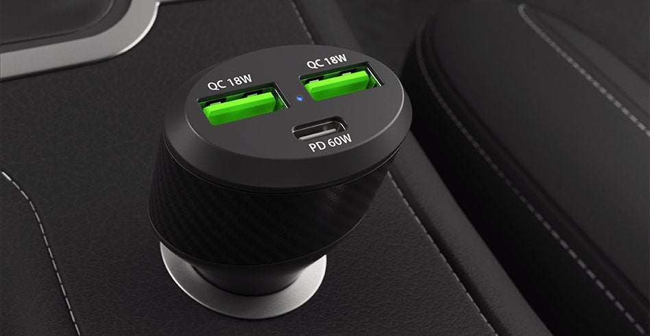 Cargador Coche Natec Coney 2xusb, 1xusb-C Qc3.0, Pd 3.0 48w Negro