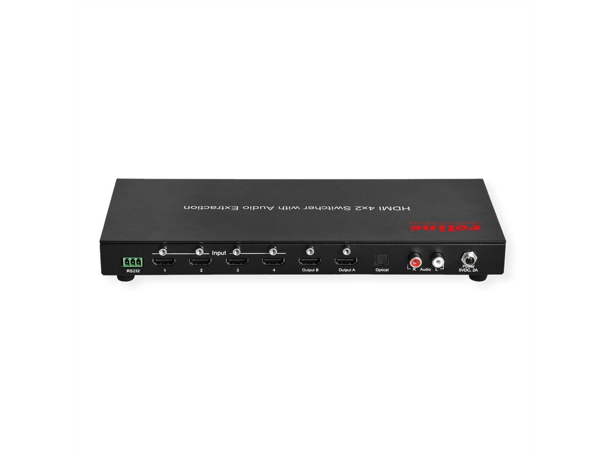 Roline 4k Hdmi Matrix Switch, 4 X 2, Mit Fernbedienung