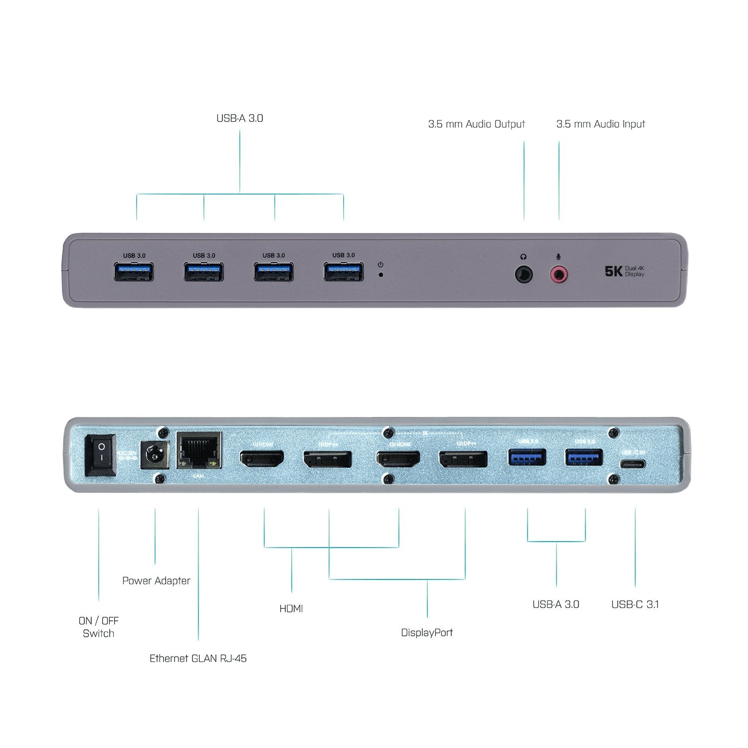 EAN 8595611702051 - i-tec CADUAL4KDOCK base para portátil y replicador de puertos Alámbrico USB 3.2 Gen 1 (3.1 Gen 1) Type-C  imagen 5
