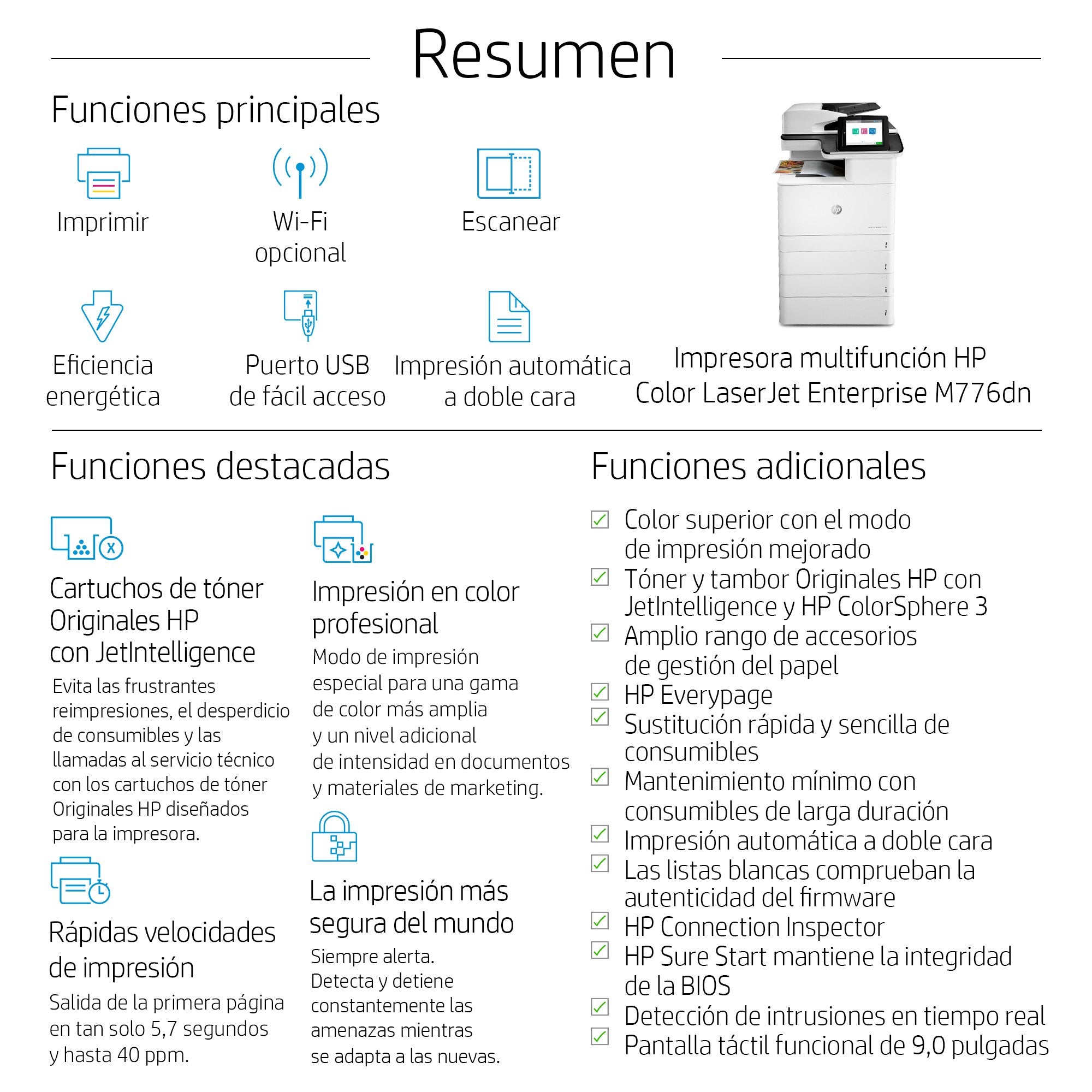 Multifunción Láser Hp Laserjet Enterprise Mfp 776dn Duplex