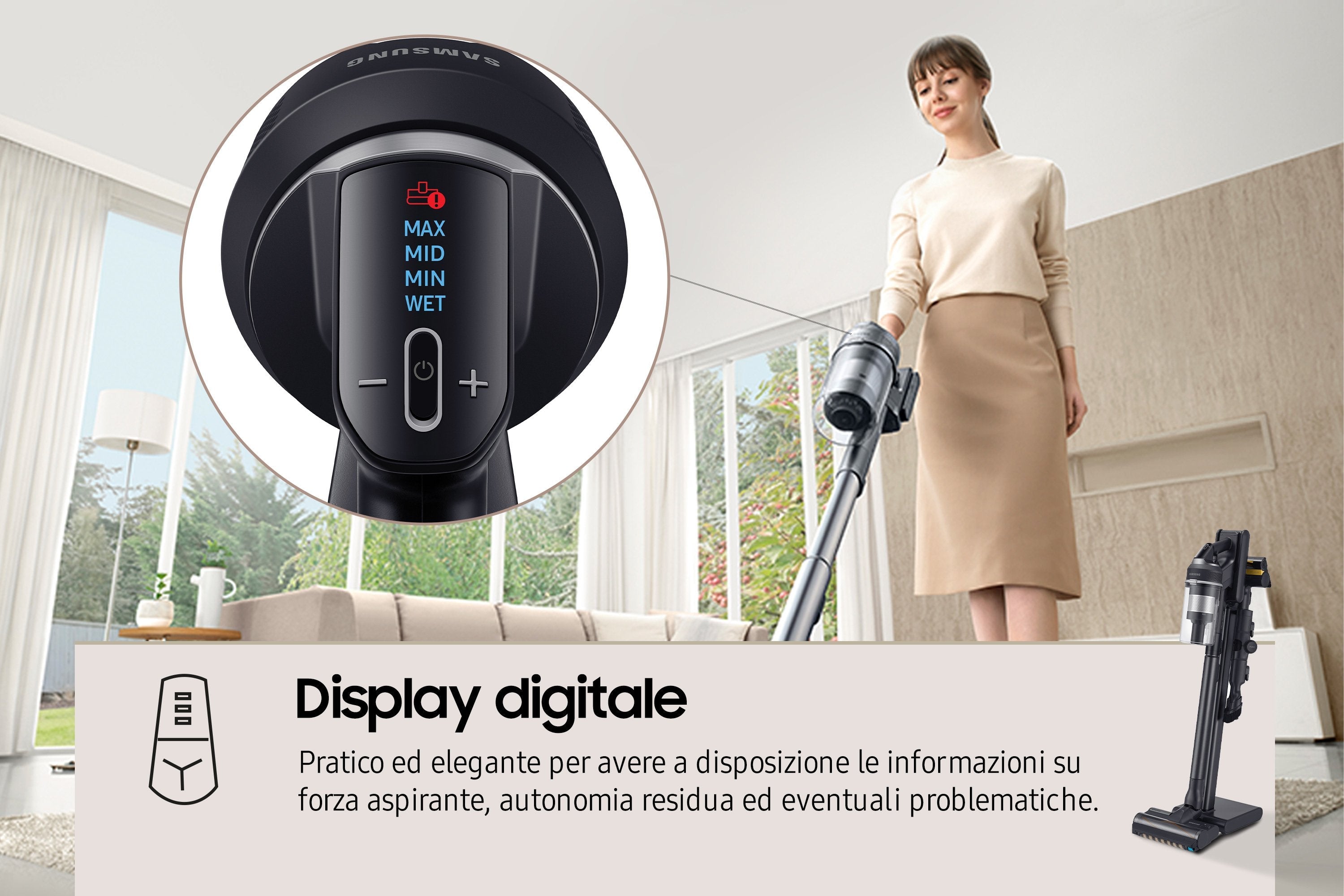 Aspiradora  Samsung Vs20c9554tk Escoba Batería Secar Ciclónico Sin Bolsa 0,8 L 580 W Negro