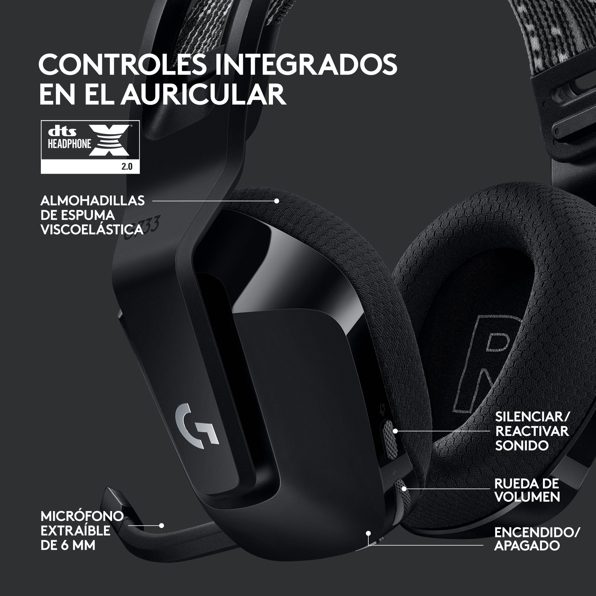 EAN 5099206088719 - Logitech G 981-000864 auricular y casco Auriculares Inalámbrico Diadema Juego Negro imagen 10