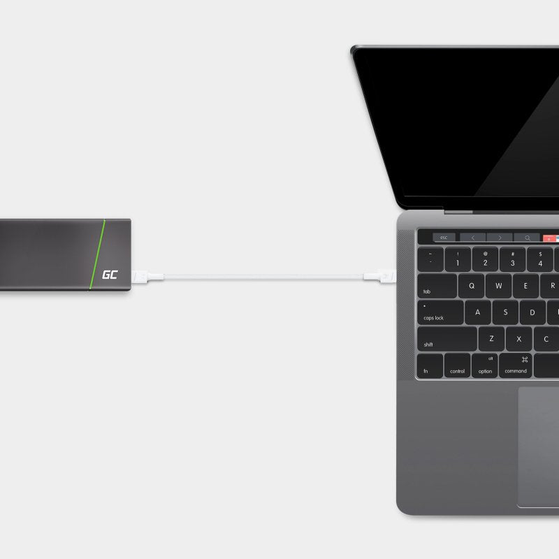 Cable White Usb-C Type C 30cm Green Cell Powerstream With Fast Charging Power Delivery 60w, Ultra Charge, Quick Charge 3.0