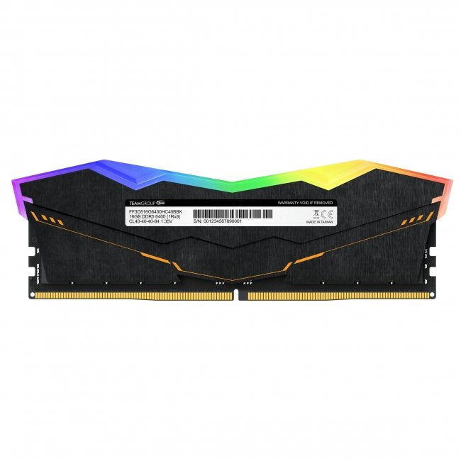 Memoria Team Group Dimm 32 Gb Ddr5-6000 (2x 16 Gb) Negro, Ff5d532g6000hc38adc01, Delta Tuf Rgb, Intel Xmp