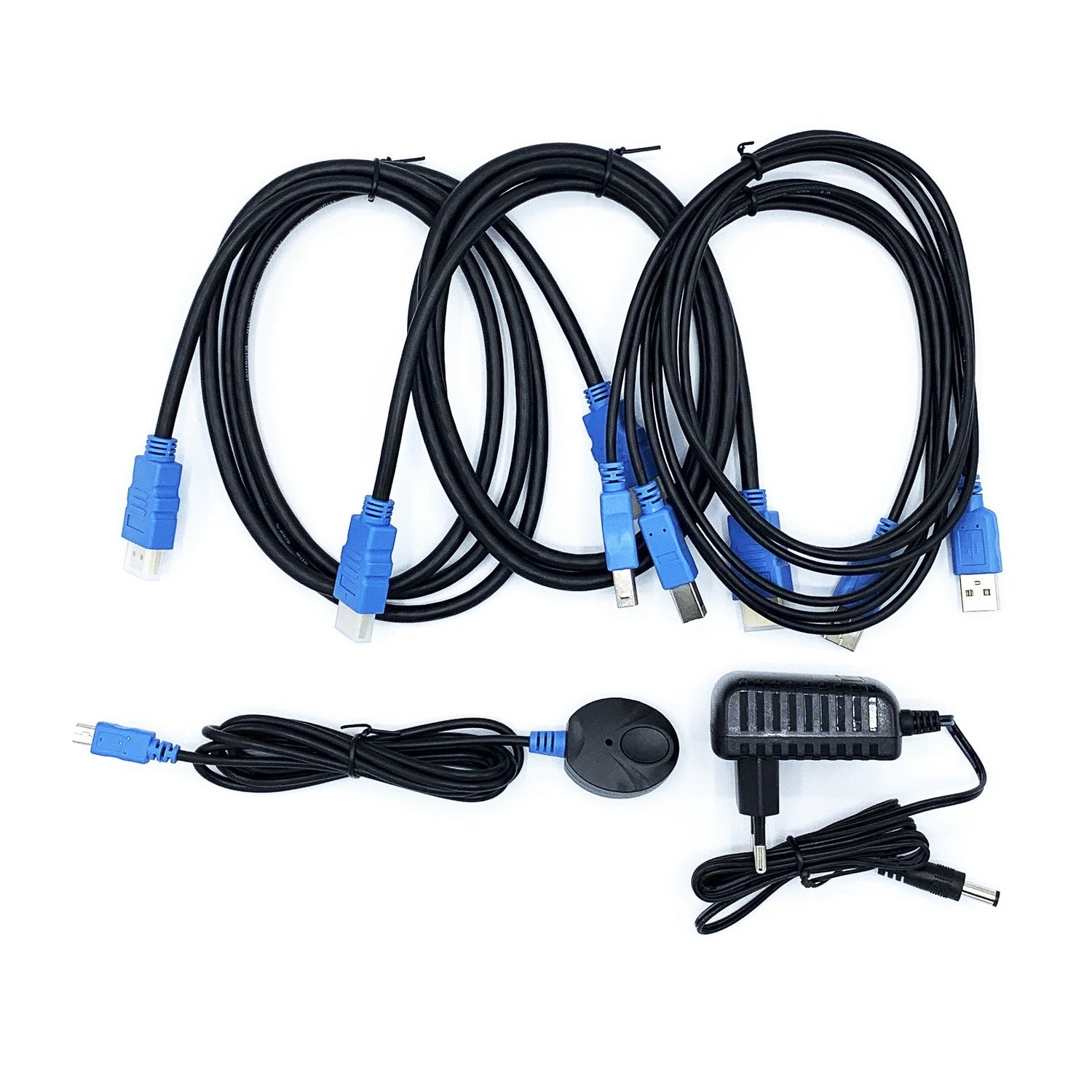 Aisens Kvm Hdmi 4k@60hz Usb 1u-2pc Con Fuente Alimentacion - Negro