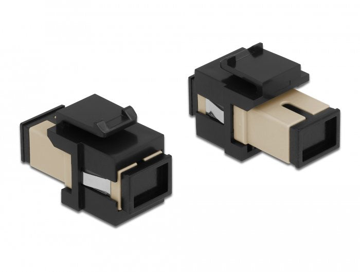 Keystone Modul Sc Simplex Buchse Zu Sc Simplex Buchse Beige   Schwarz