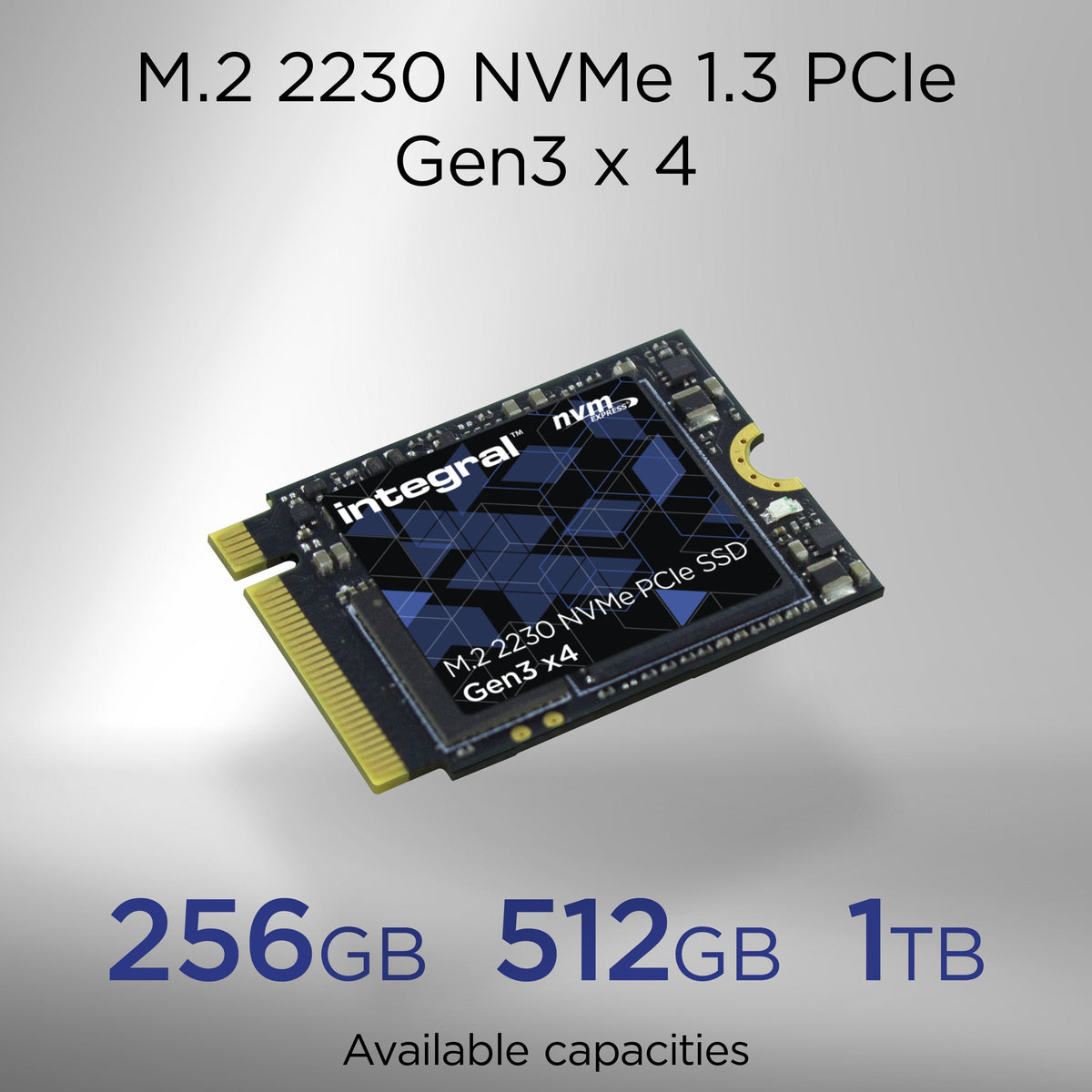 256gb Ssd M.2 2230 Nvme 1.4 Pcie Gen3x4 R-3000mb/S W-1800mb/S Tlc Tbw 185 Integral