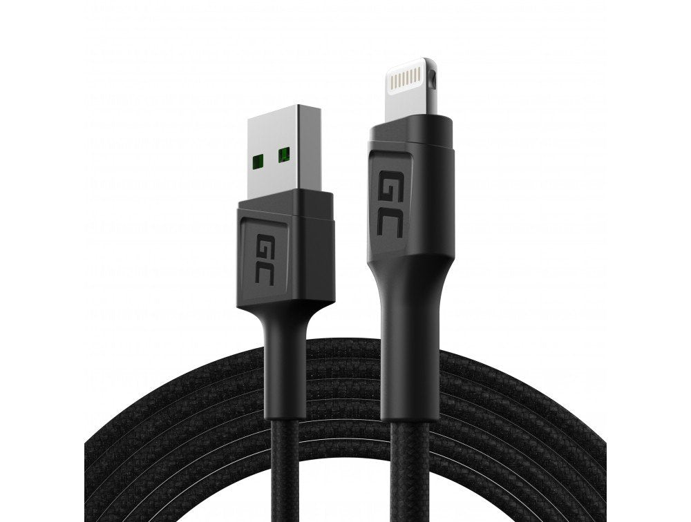 Cable Green Cell Gc Powerstream Usb-A - Lightning 200cm Carga Rápida Apple 2.4a