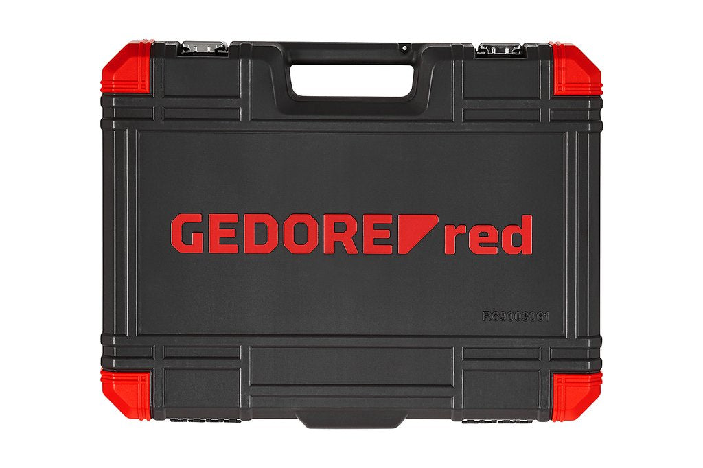 Gedore Juego De Llaves De Tubo Rojo 1/2" Universal Para Automóvil, 61 Piezas, Juego De Herramientas R69003061