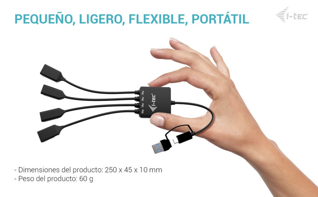 EAN 8595611707391 - i-tec USB-C/USB-A Cable HUB 4 port (2x USB-C, 2x USB-A) imagen 10
