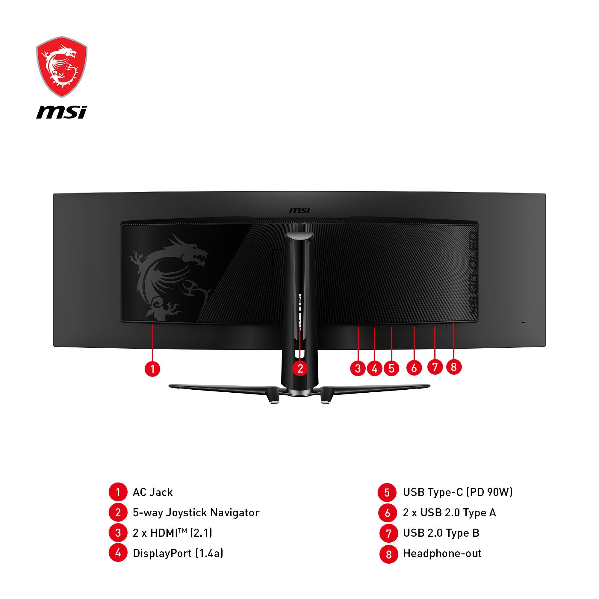 Msi Mpg 491cqpde Qd-Oled, Monitor Gaming 124,5 Cm (49 Pulgadas), Negro, Dqhd, Qd-Oled, Curvo, Sincronización Adaptativa, Panel De 144hz 9s6-3fa84t-035