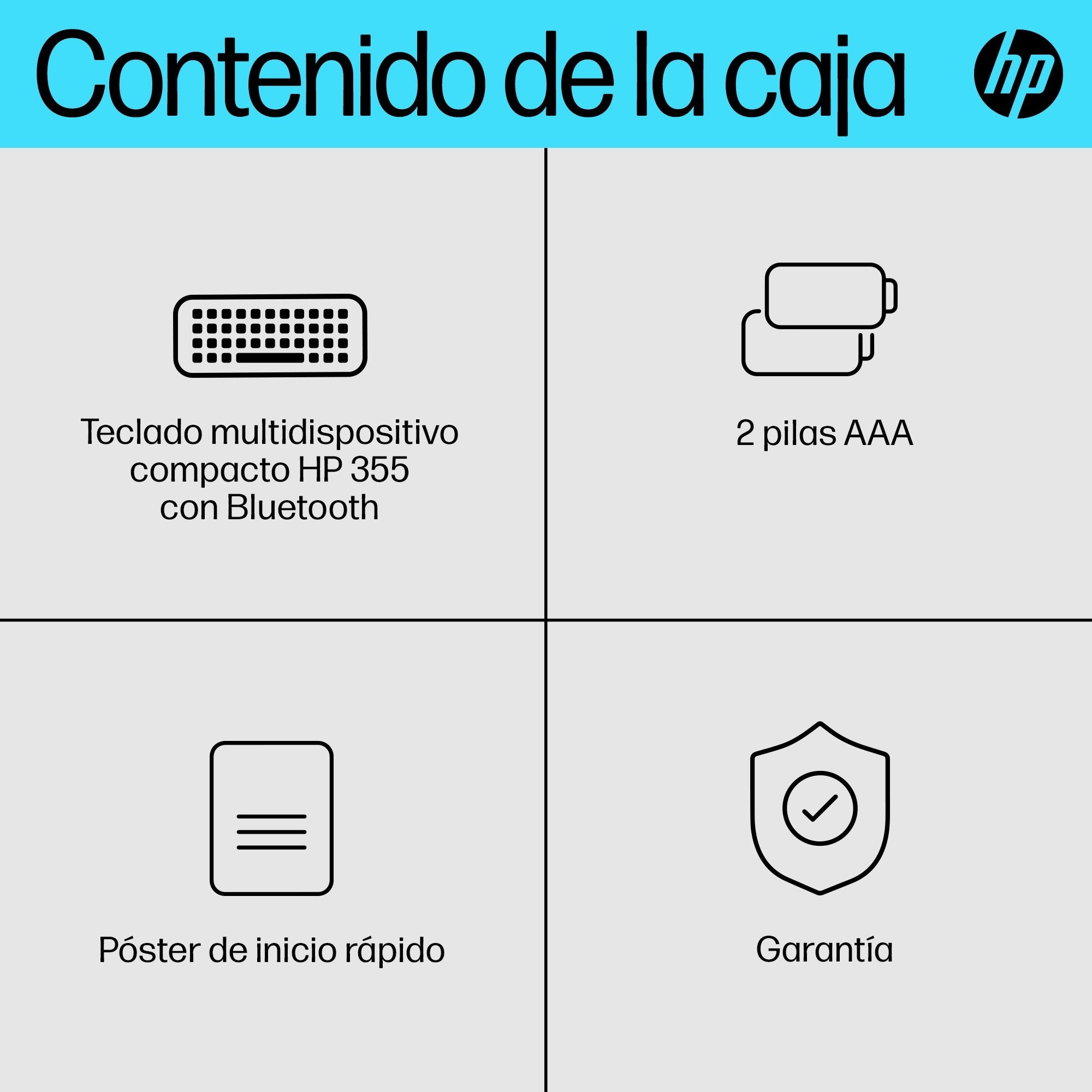 EAN 0196548516223 - HP 355 Compact Multi-Device Keyboard teclado Hogar Negro imagen 5