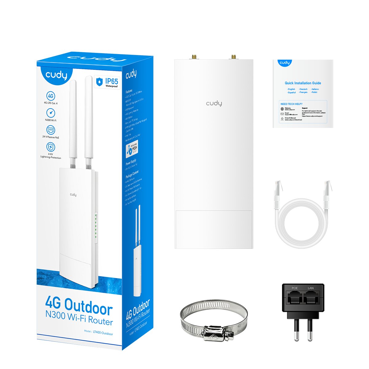 EAN 6971690792916 - Cudy LT400 router inalámbrico Ethernet rápido Banda única (2,4 GHz) 4G Blanco imagen 6
