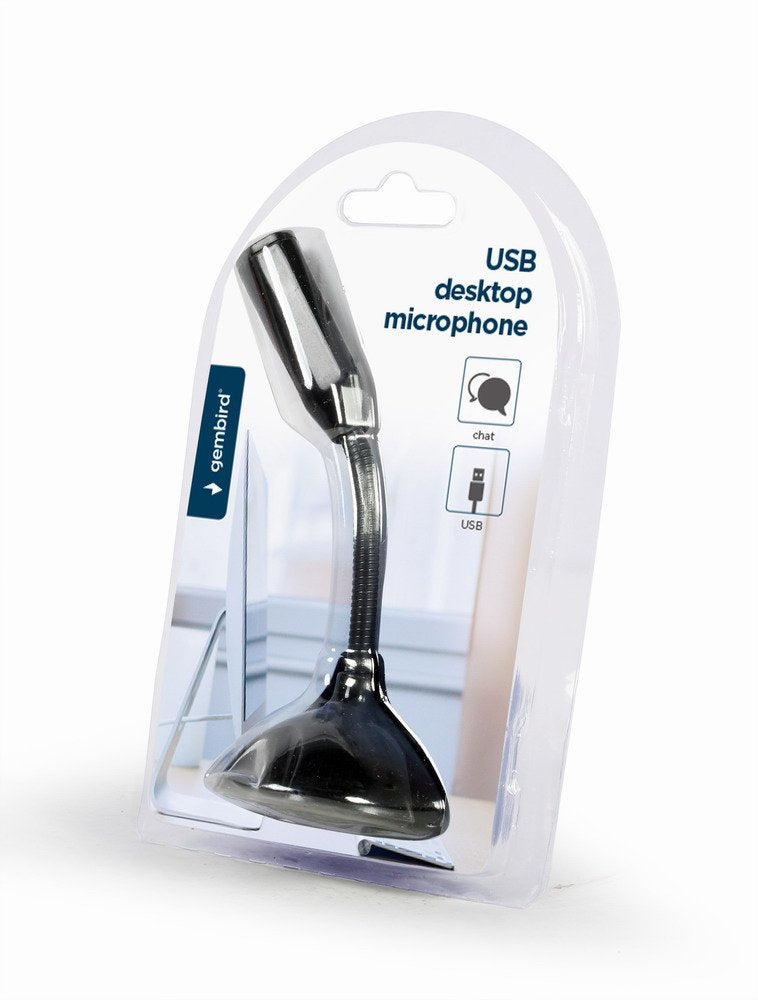 Micrófono De Escritorio Gembird Mic-Du-02, Usb, Negro