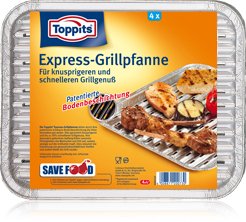 Toppits Aluschalen Express-Grillpfanne Plateado 20,0 X 19,0 Cm, 4 Unidades