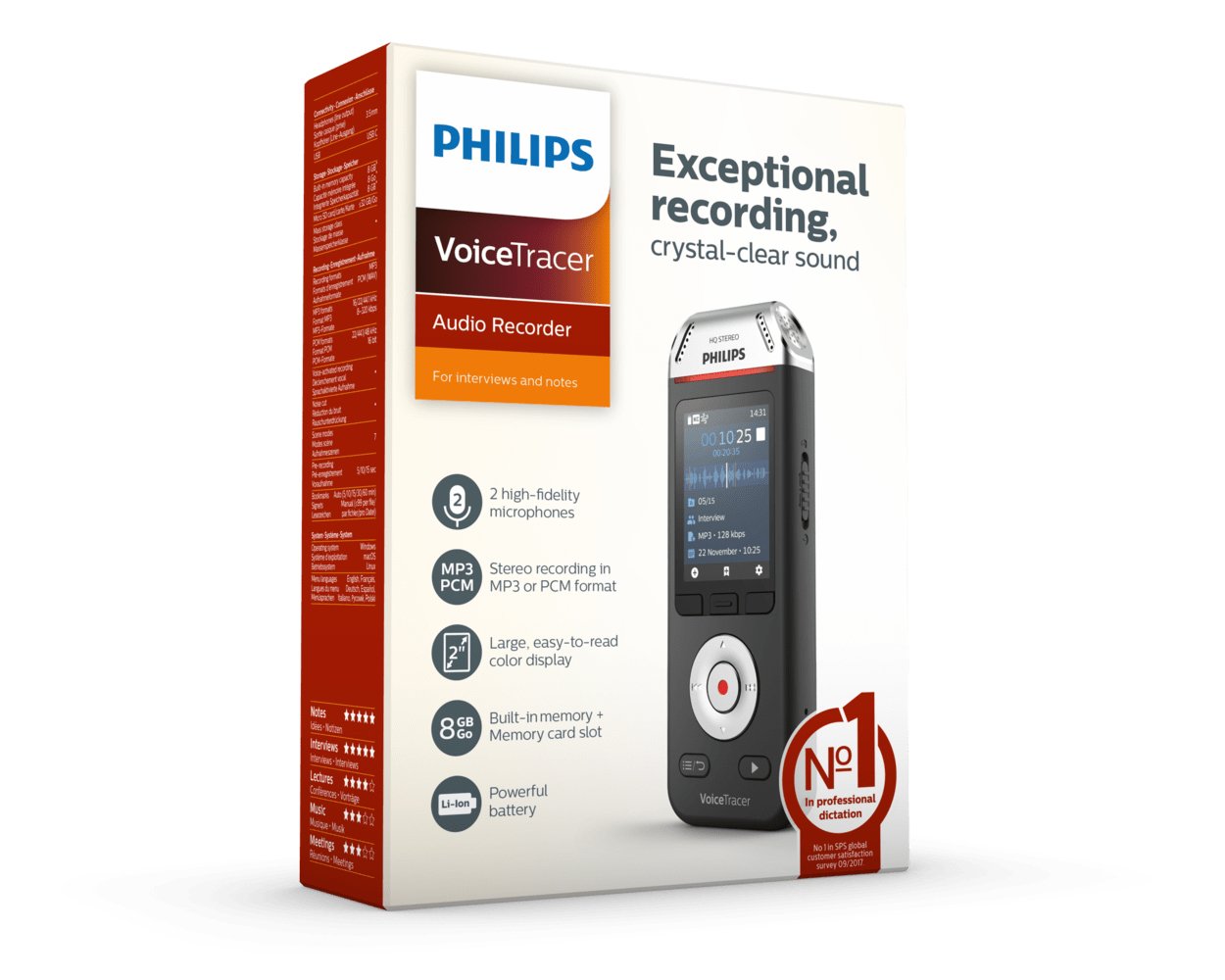 Philips Grabadora De Voz Dvt2110 8gb