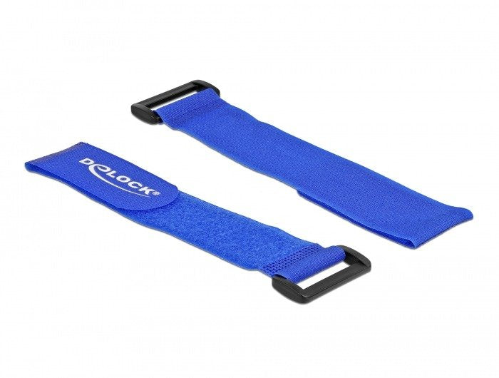 Delock Klett-Cablebinder Mit Schlaufe L 280 X B 38 Mm Blau 3 Stück