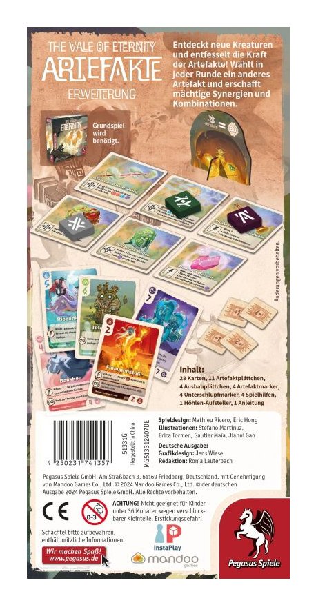 Pegasus The Vale Of Eternity: Artefactos, Expansión Del Juego De Mesa 51331g