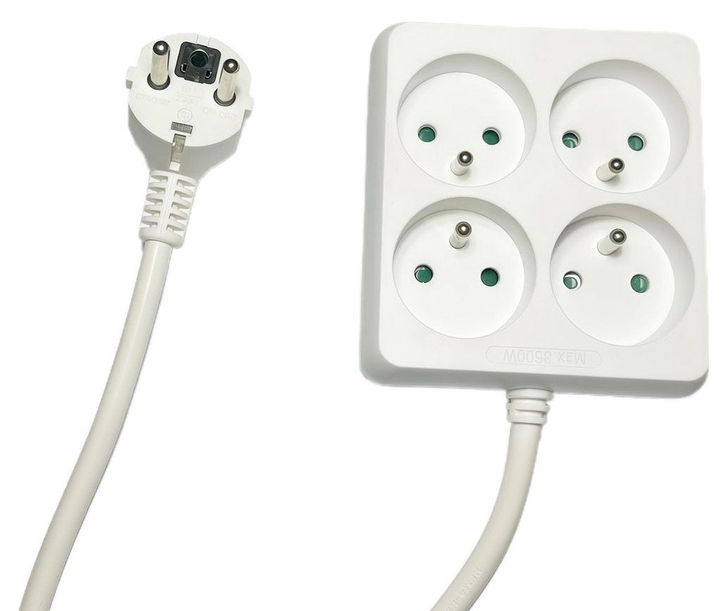 EAN 5715063551165 - Microconnect MC-PSSQUARE040150FRW base múltiple 1,5 m 4 salidas AC Interior Blanco imagen 1