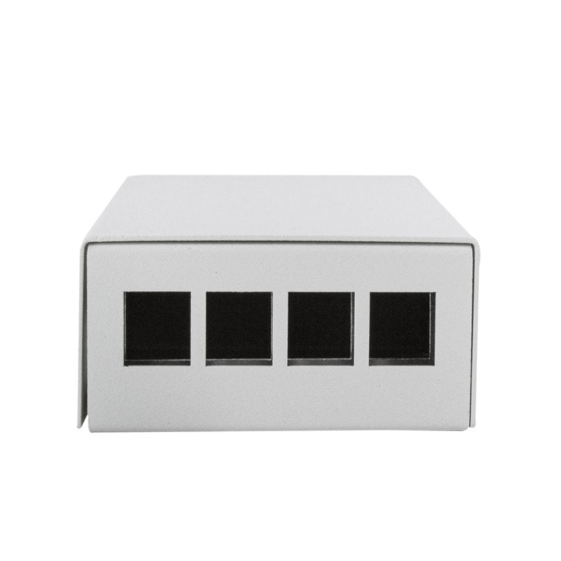 Consolidation Point Box 4-Port, Desk Wall Rail Mounting, Gris