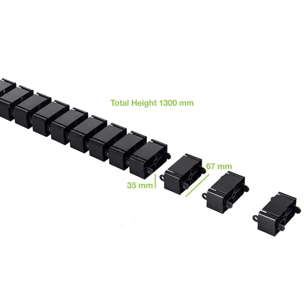 Techly Gestión De Cables Flexible, 1,3 M, 67x35 Mm, Negro Iswt-Can-6735