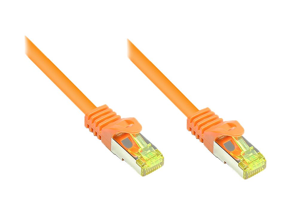 Goodconnections Rj45 Cable De Red Con Cat. 7 Cable A Granel Y Protector De Pestaña (), S Ftp, Pimf, Libre De Halógenos, 500mhz, Ofc, Naranja, 25m,