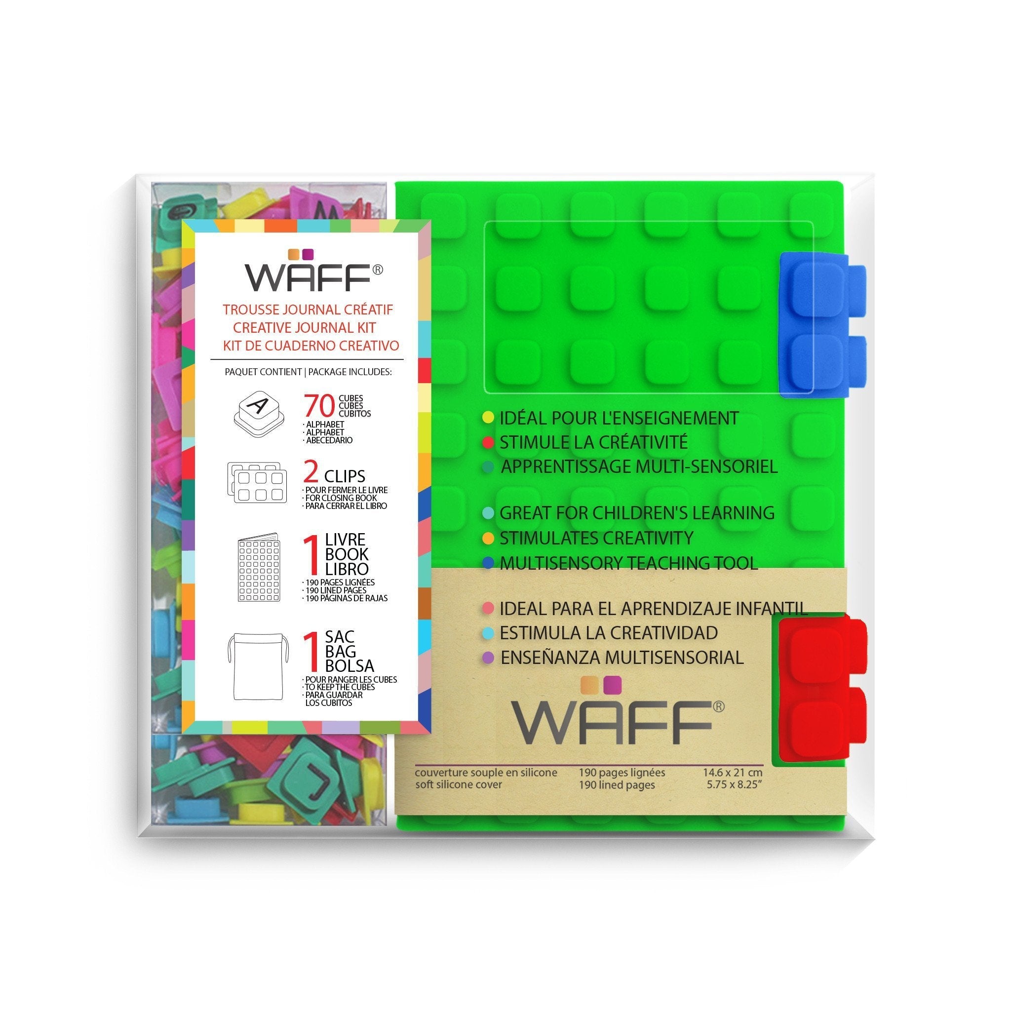 Combo M Verde/Green Libreta Waff + Letras