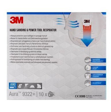 Atemschutzmasken Aura Comfort Cool Flow 9322+ Ffp2 Nr D Din En 149:2001, A1:2009, 10 Unidades